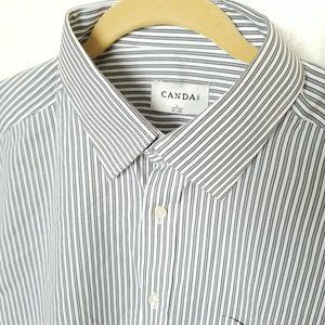 CANDA c&a Mens Long Sleeve Button Up Shirt L 41-42